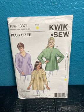 NEW SEALED KWIK SEW 3371 Plus Sizes Tops